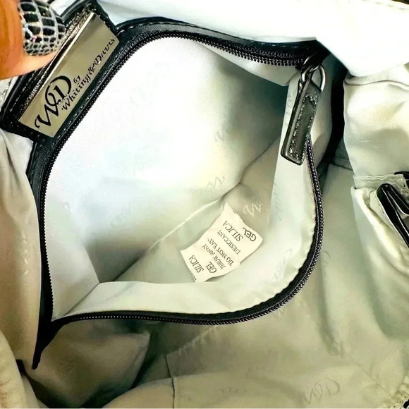 NWOT Whiting & Davis Large Mesh Black Shoulder Bag - Picture 8 of 11